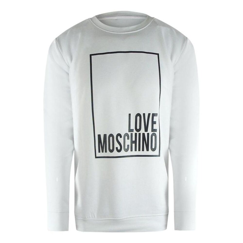 Love Moschino Mens Box Logo Sweatshirt / White